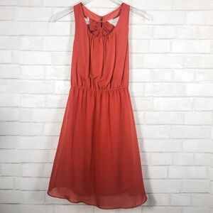 Atown Silk‎ Burnt Orange Sleeveless Dress